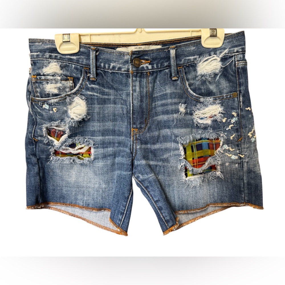 EUC Abercrombie Low Rise Patched Look Shorts SZ 6